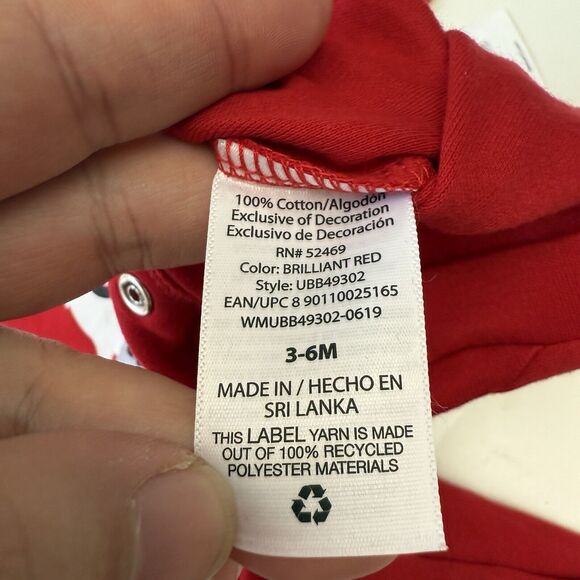 Holiday Time Christmas Baby One Piece Sleeper Red Santa 100% Cotton 3-6 Months - Picture 5 of 8